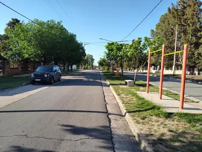 a car parked on the side of a street at La Mora Departamento in Mina Clavero