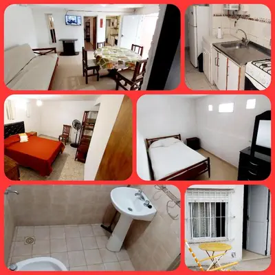 a collage of pictures of a kitchen and a living room at Lo de Liliana 1 in Tanti