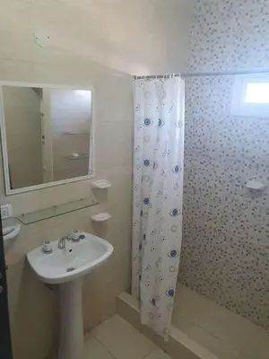 a bathroom with a sink and a shower at Hermoso Departamento en Quines in Quines