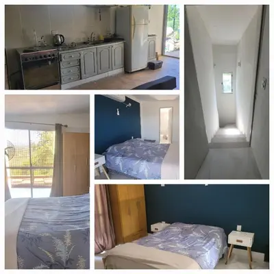a collage of photos of a kitchen and a bedroom at Duplex qurub in Villa Parque Siquiman