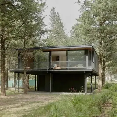 Casa entre pinos