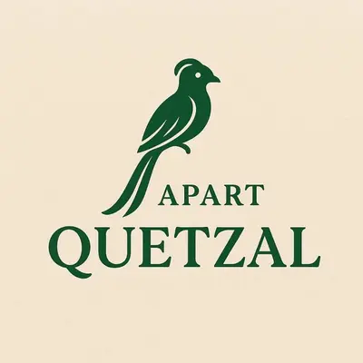 a bird sitting on a branch with the text apartucarial at departamentos apart quetzal in Villa Carlos Paz