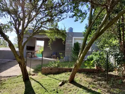 a house with trees in the yard at Portal del rio mina clavero in Mina Clavero