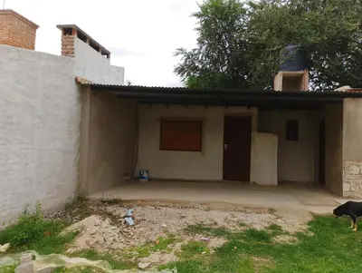 a dog standing in front of a house at La Emi in Bialet Massé