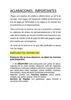 a page of a document with the words abbreviations at Centro Sucre 251 Cochera costo adicional in Cordoba